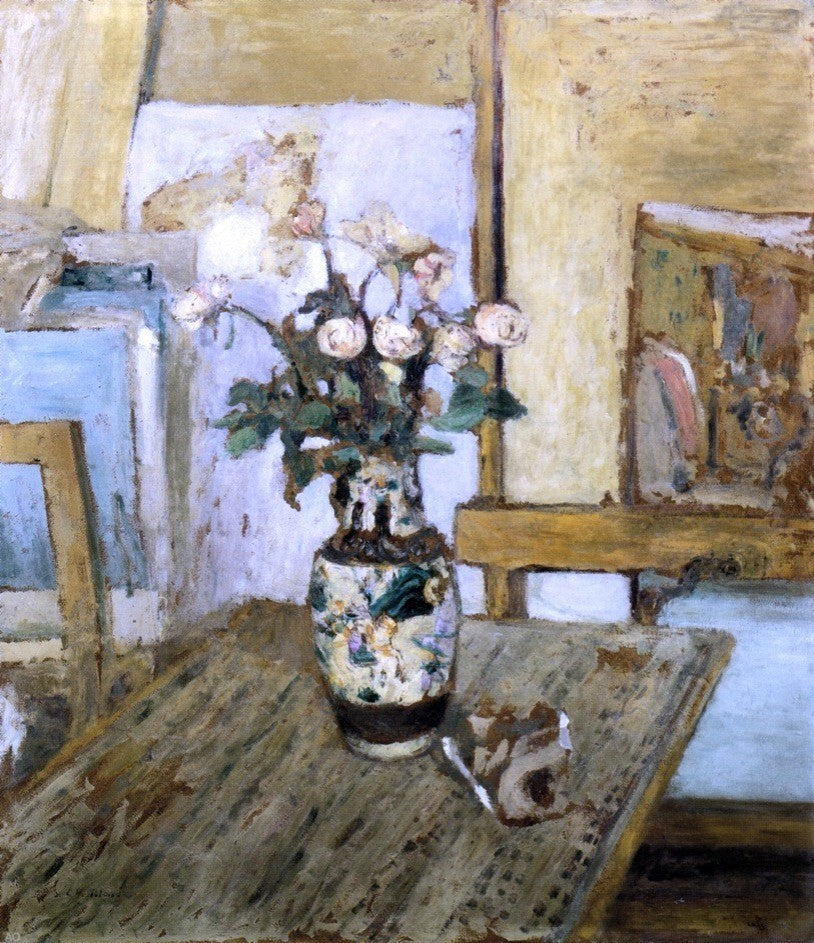 Edouard Vuillard Vase of Flowers Premium Canvas Print