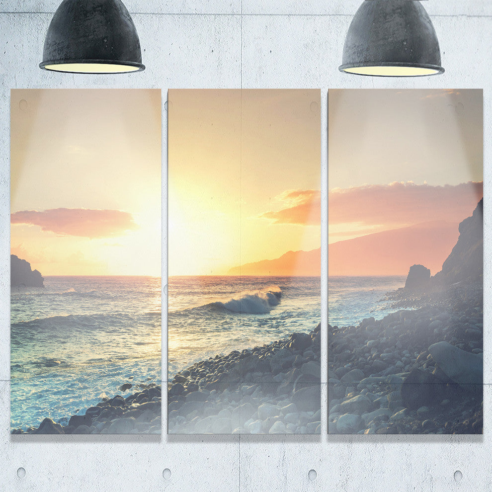 "Madeira Coast With Blue Waters" Metal Wall Art, 3 Panels, 36"x28"