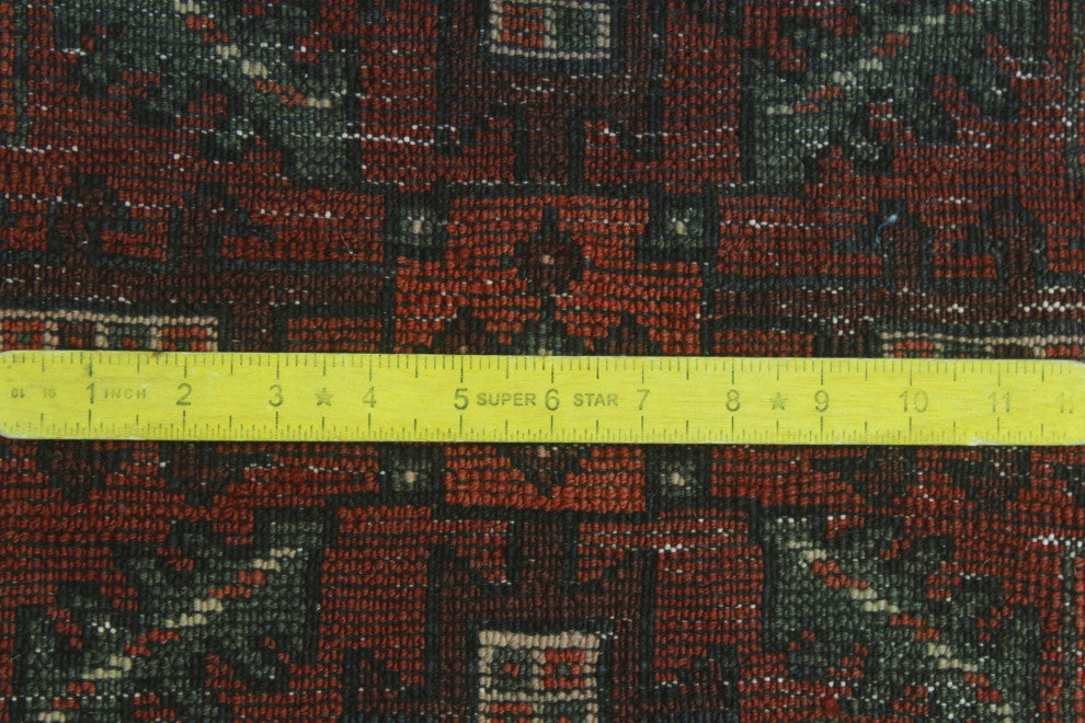 Semi Antique Alexina Rust/Navy Runner, 3'5x8'2