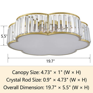 Modern Crystal Ceiling Light Fixture Gold, 5-Light