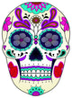 VWAQ - Dia De Los Muertos, Sugar Skull Peel And Stick Vinyl Wall Decal GJG5