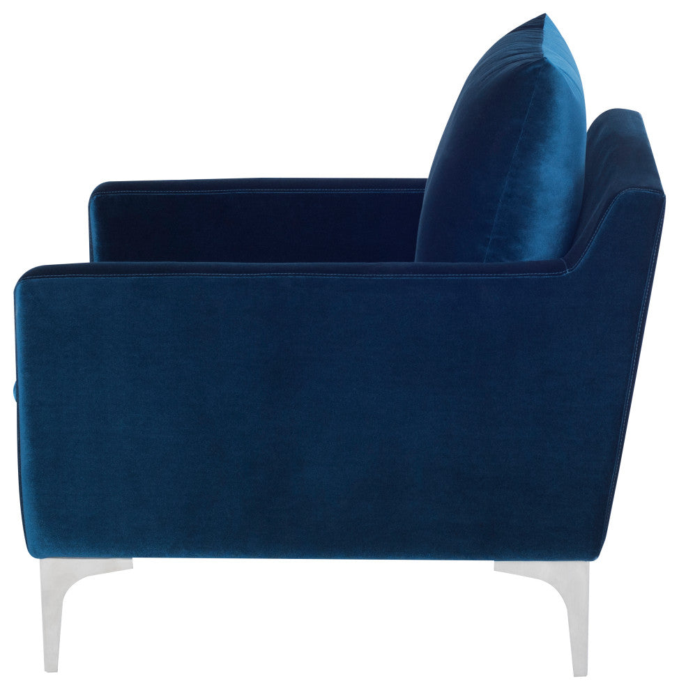 Anders Midnight Blue Fabric Single Seat Sofa, HGSC377