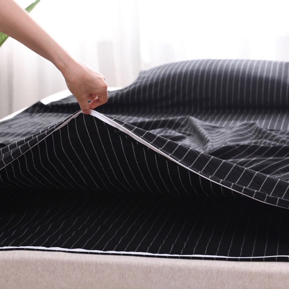 Travelux Hotel Camping Airbed Travel Sheet Set, Carrying Bag, Black Stripe, Full