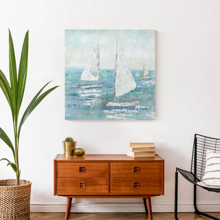 Choppy Sailboats 24x24 Canvas Wall Art