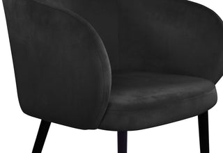 Louise Velvet Dining Chair, Black