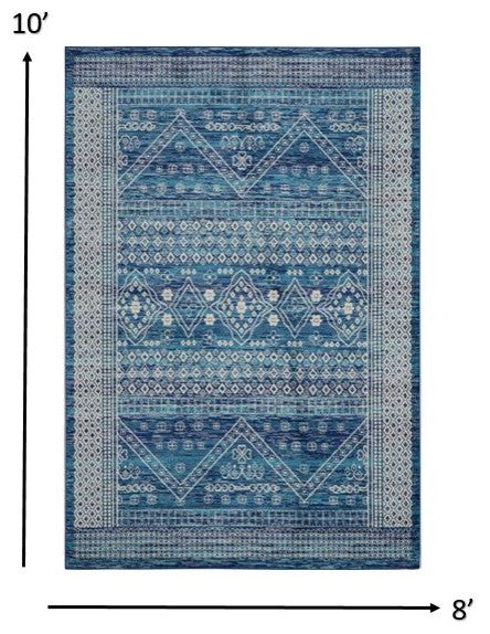8' X 10' Navy Blue Power Loom Area Rug