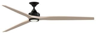 Fanimation Spitfire 84" Fan/LED Light, Black, Black/White Washed Blades