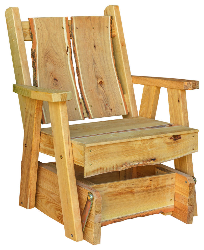 Live Edge Locust Timberland Glider Chair, Natural Stain