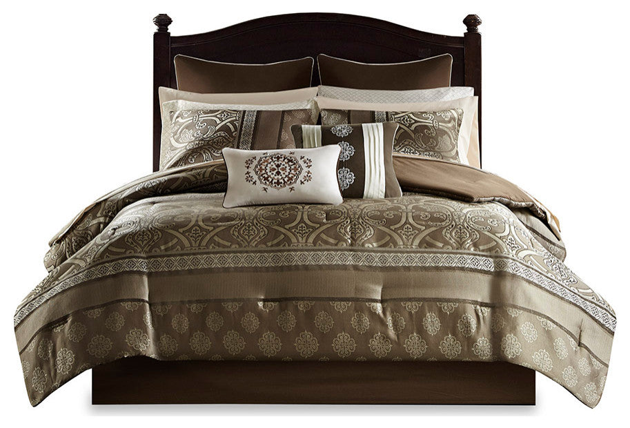 Madison Park Essentials Zara 16 Piece Jacquard Comforter Set