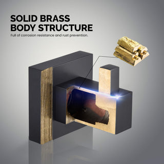 Cube Bathroom Towel & Robe Hook 2 Count, Matte Black