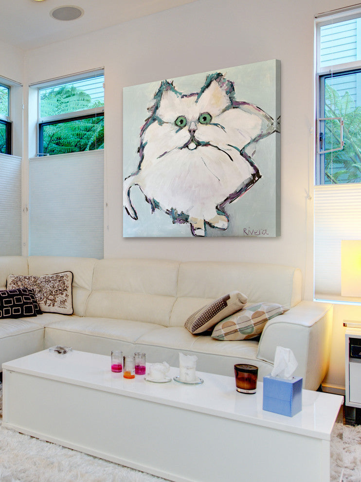 Marmont Hill, "Kitty Kat" by Michelle Rivera Painting on Wrapped Canvas, 18x18