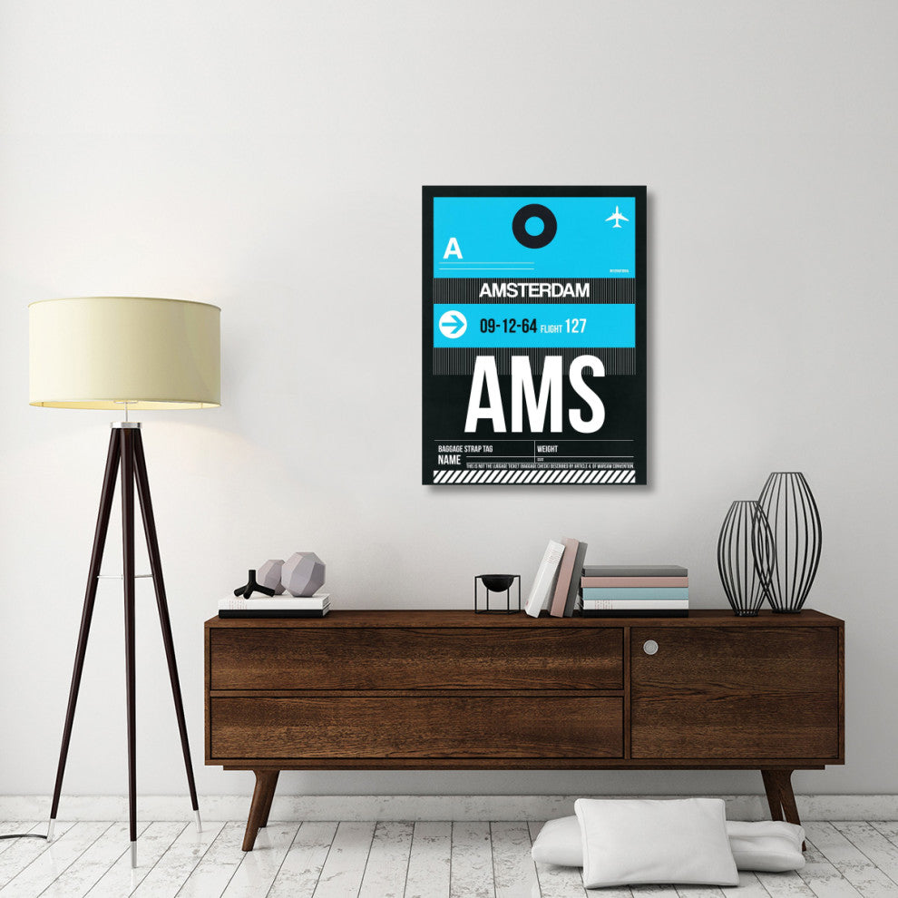 "AMS Amsterdam Luggage Tag 1" Fine Art Print