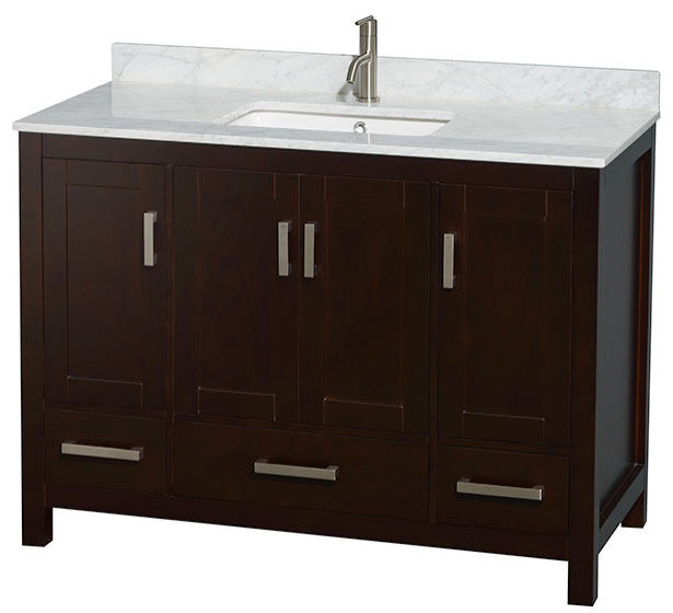 Wyndham WCS141448SESCMUNSMXX 48 Inch Single Vanity with Carrera Marble Top