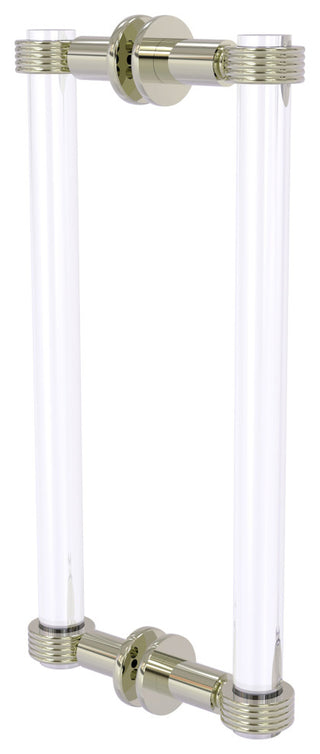 Clearview 12" Back to Back Groovy Accent Shower Door Pull, Polished Nickel