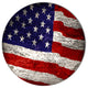 American Flag Watercolor, Round Metal Wall Art, 11"
