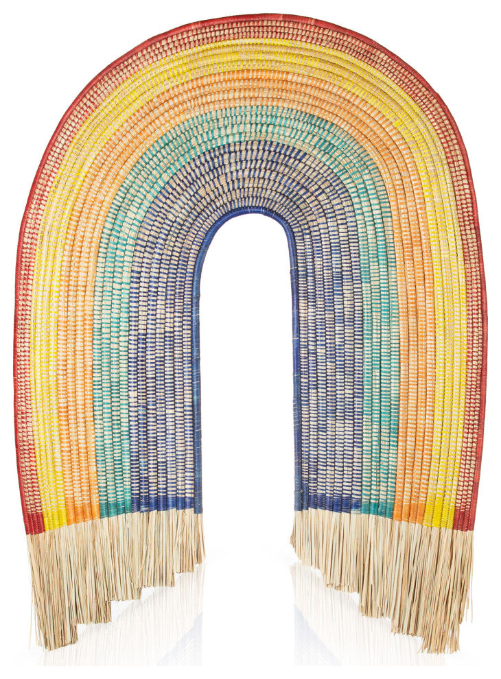 Rainbow Palm Wall Sculpture, Artisan Crafted, Malawi