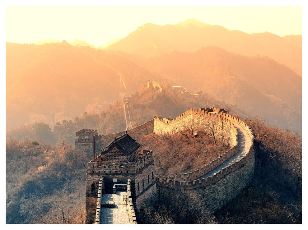 China Great Wall Morning, Landscape Canvas Art Print, 40"x30"
