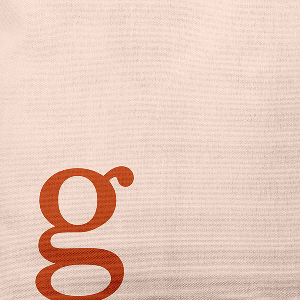 18" x 18" Modern Monogram Indoor/Outdoor Polyester Throw Pillow, Sienna