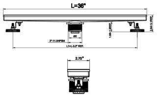 HEATGENE Linear Shower Drain Stainless Steel Rectangle, Venetian Bronze, 36"
