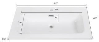 32" Solid Surface Resin Streamline K-1801-32 Vanity Top