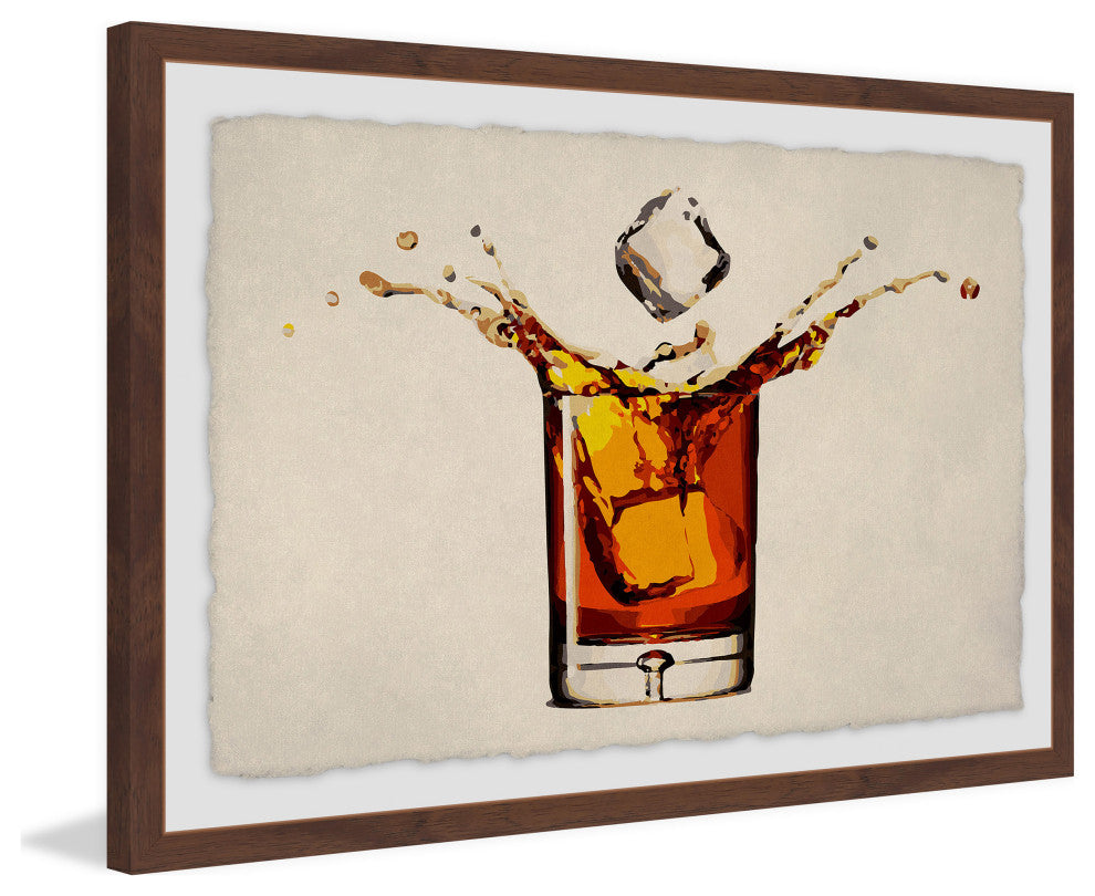 "Whiskey Splash" Framed Painting Print, 18x12