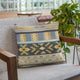 Plutus Blue Unique Lanes Border Luxury Throw Pillow, 16"x16"