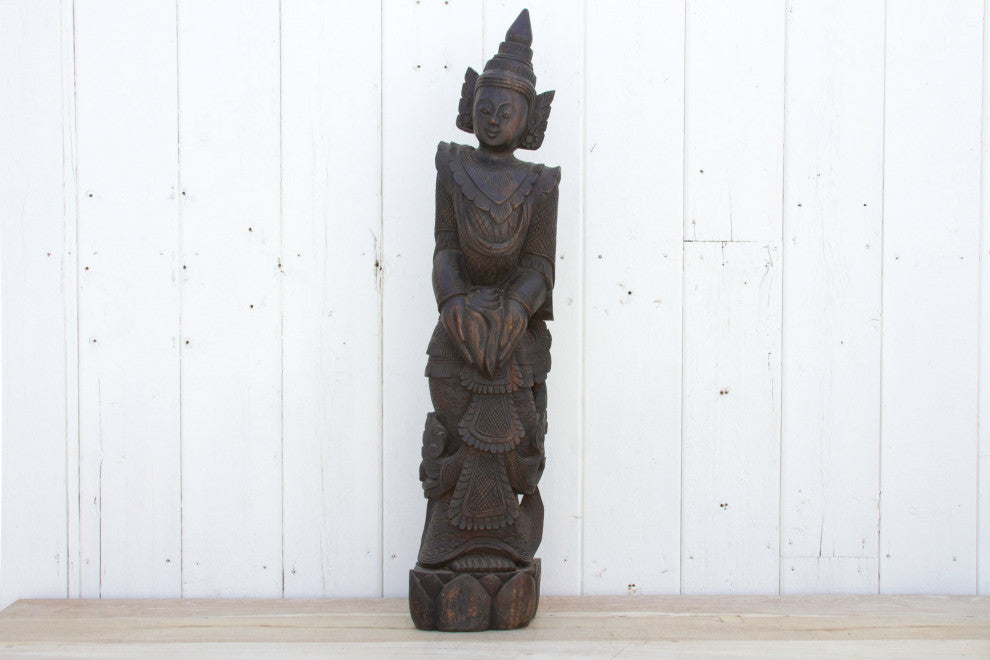 Set of Two, Stunning Bali Carved Statues