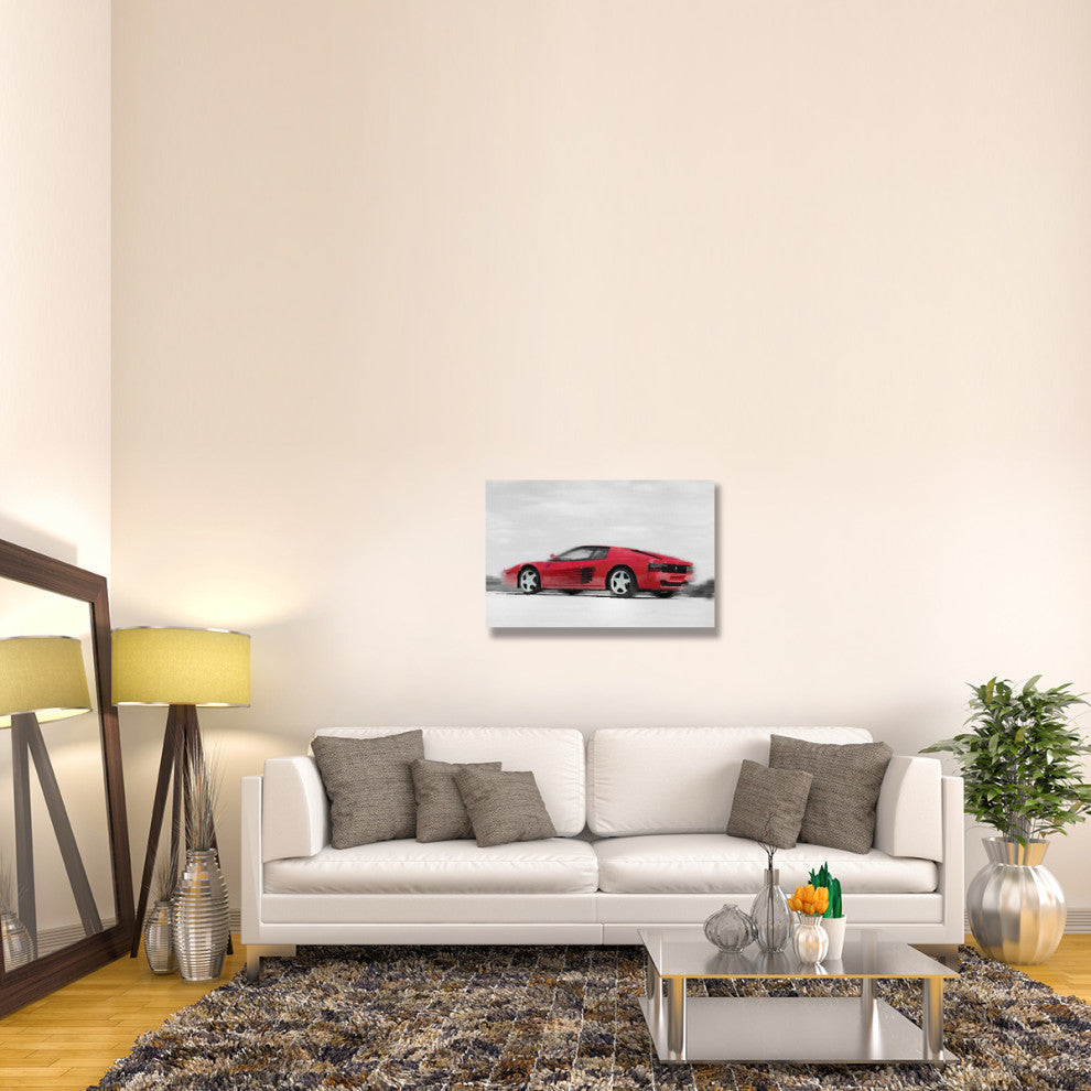 "Ferrari 512 TR Testarossa Watercolor" Fine Art Print