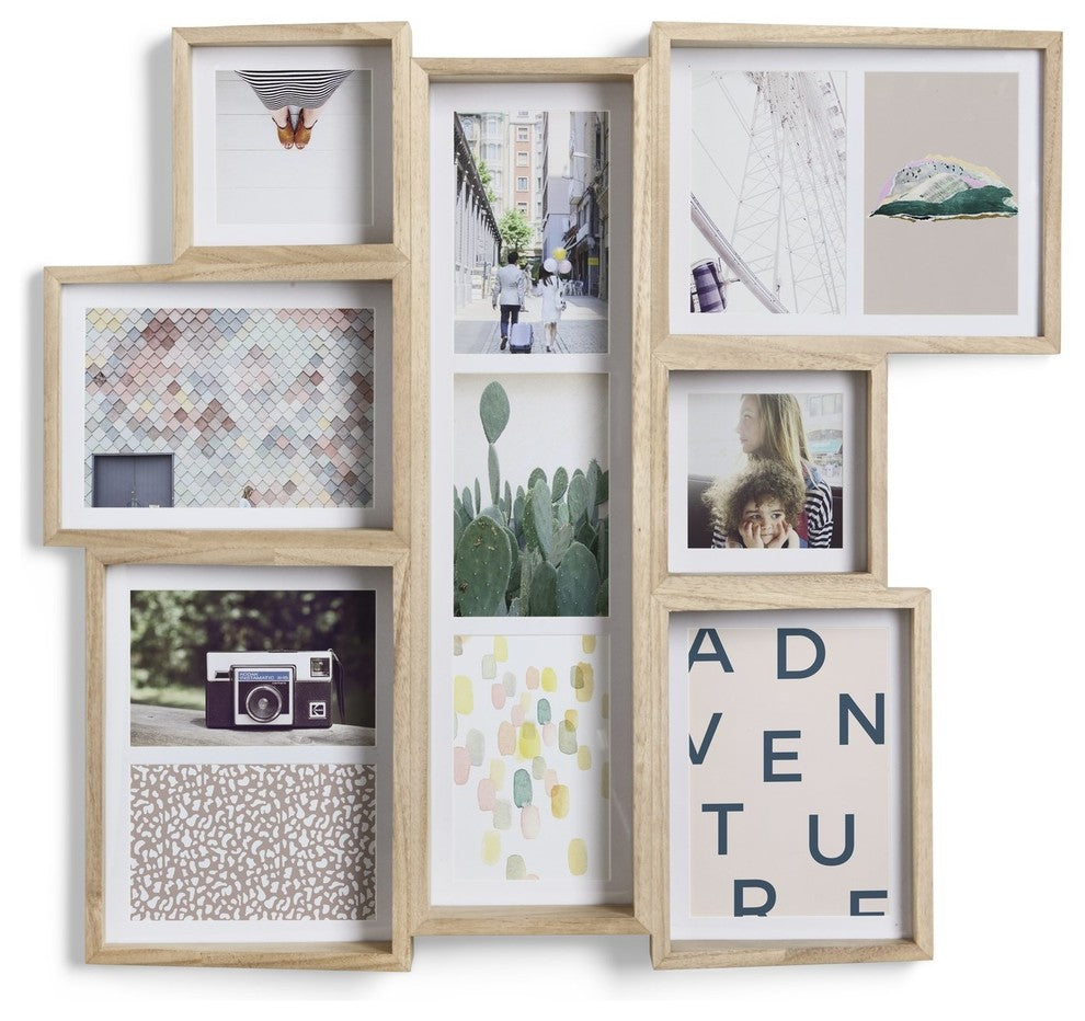 Edge 7-Opening Collage Wall Frame, Natural
