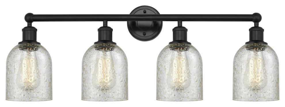 Innovations 616-4W-BK-G259 Caledonia 4 Light Bath Vanity Light, Matte Black