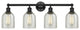 Innovations 616-4W-BK-G259 Caledonia 4 Light Bath Vanity Light, Matte Black