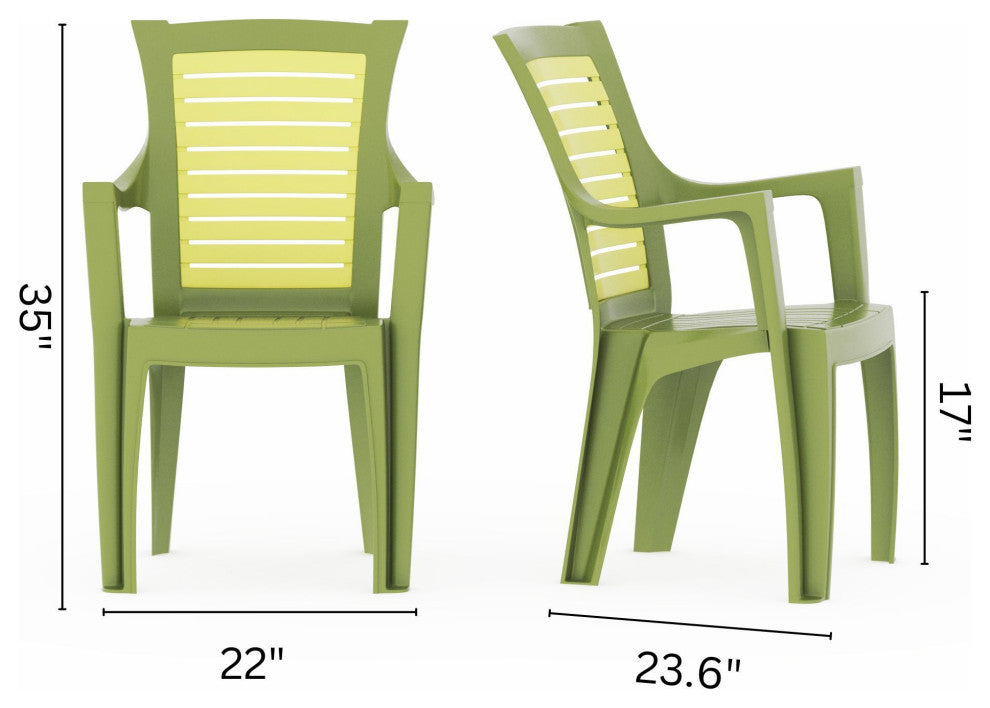 Ozetta Patio Chairs, Set of 2, Green
