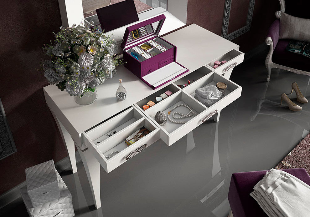 T18 Bedroom Make-up Vanity 55", White, Matte Finish