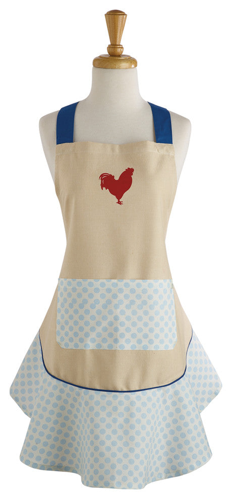 DII Red Rooster Ruffle Apron