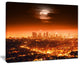 "Dramatic Full Moon Over Los Angeles" Cityscape Canvas print, 20"x12"