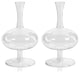 Lillee Oval Glass Footed Vases, Set of 2