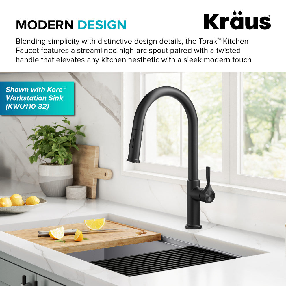 KRAUS Torak 2-Function Single Handle Pull Down Kitchen Faucet MB