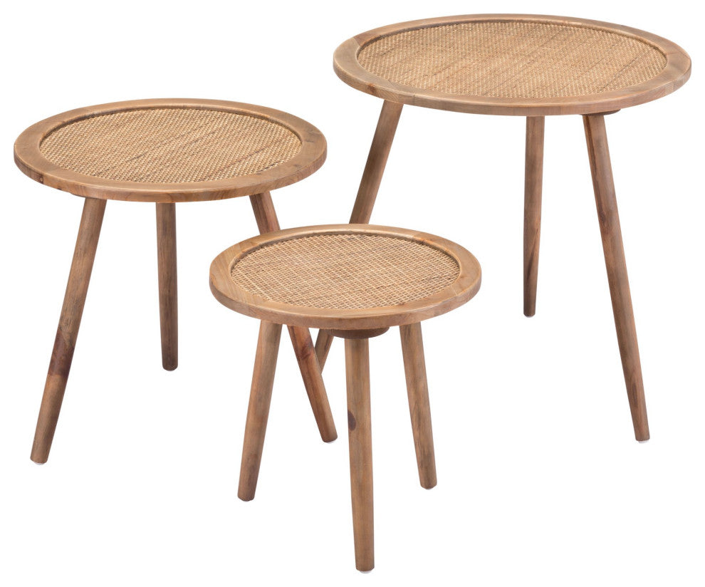 Sofa Side Table, Round, Wood, Natural, Mid Century Lounge Lobby Hospitality