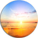 Beautiful Sunset Over Yellow Waters, Beach Round Metal Wall Art, 23"
