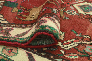 Fine Vintage Distressed Melisa Burgundy/Ivory Runner, 3'5 x 7'4