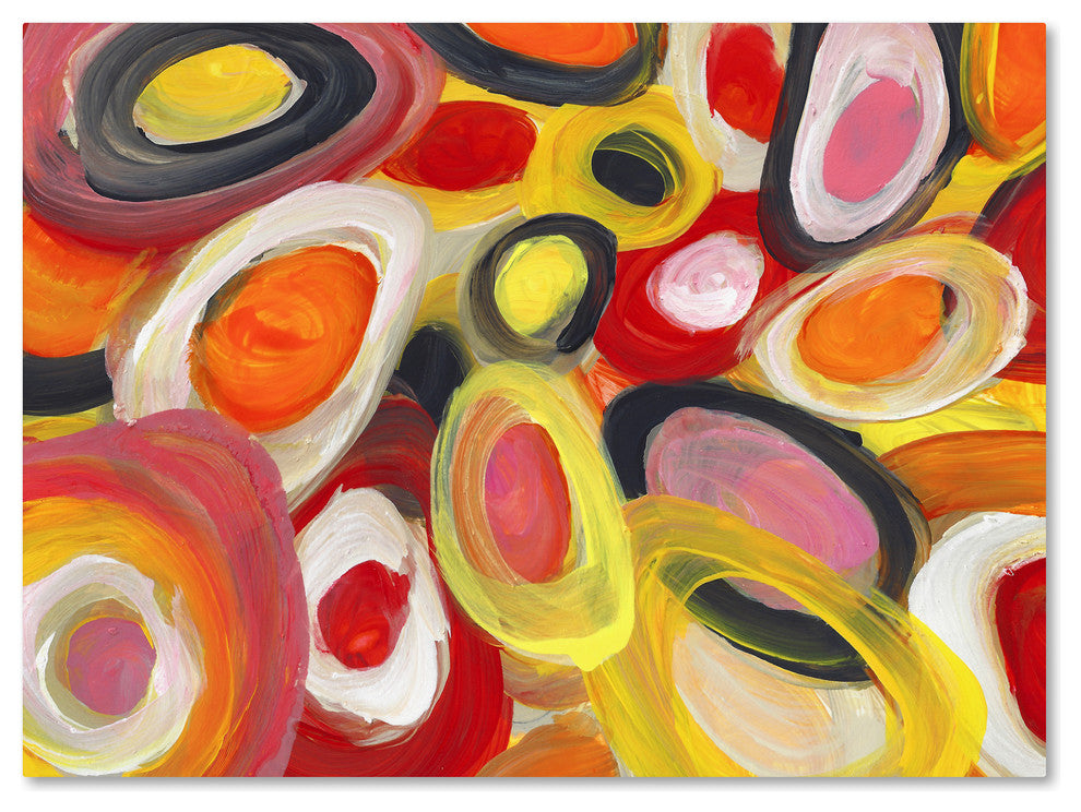 ''Colorful Abstract Circles 2'' Canvas Art, 47x35