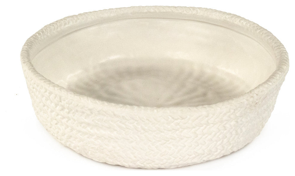 White Cross Weave Deep Dish Large