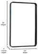 Ava Metal Deep Framed Wall Mirror, Black, 36"