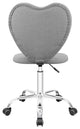 Heart 360 Degrees Vanity Chair With Adjustable Height, Gray Boucle