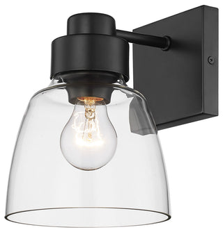 Golden Lighting 0314-1W CLR Remy 9" Tall Bathroom Sconce - Matte Black