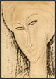 "Tete De Femme" Framed Canvas Giclee by Amedeo Modigliani, 16x23"