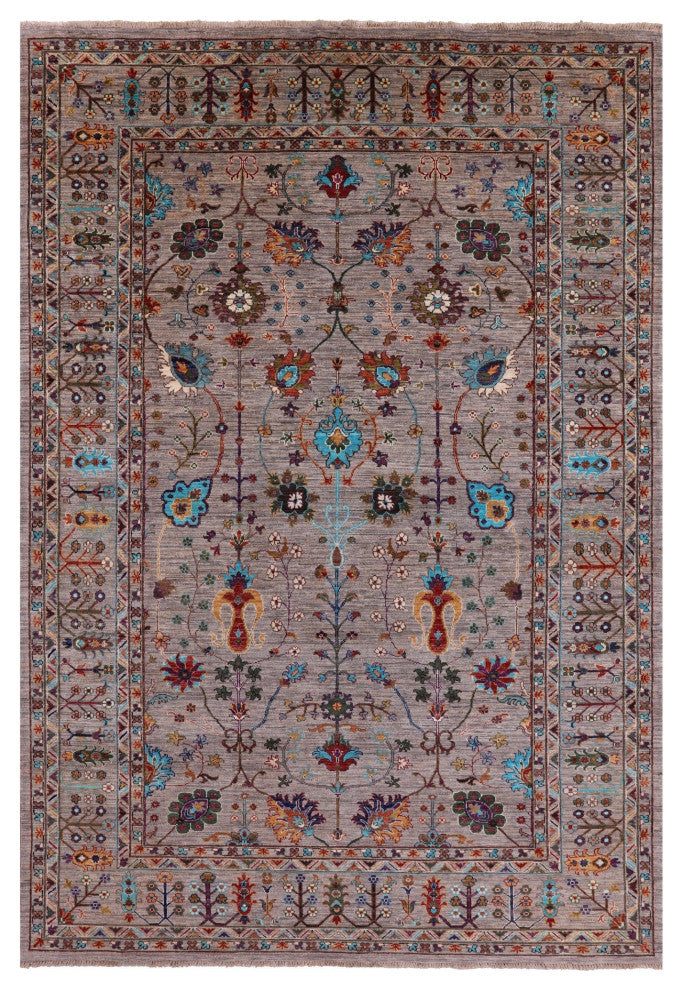 6' 7" X 9' 6" Handmade Persian Tabriz Wool Rug - Q12481