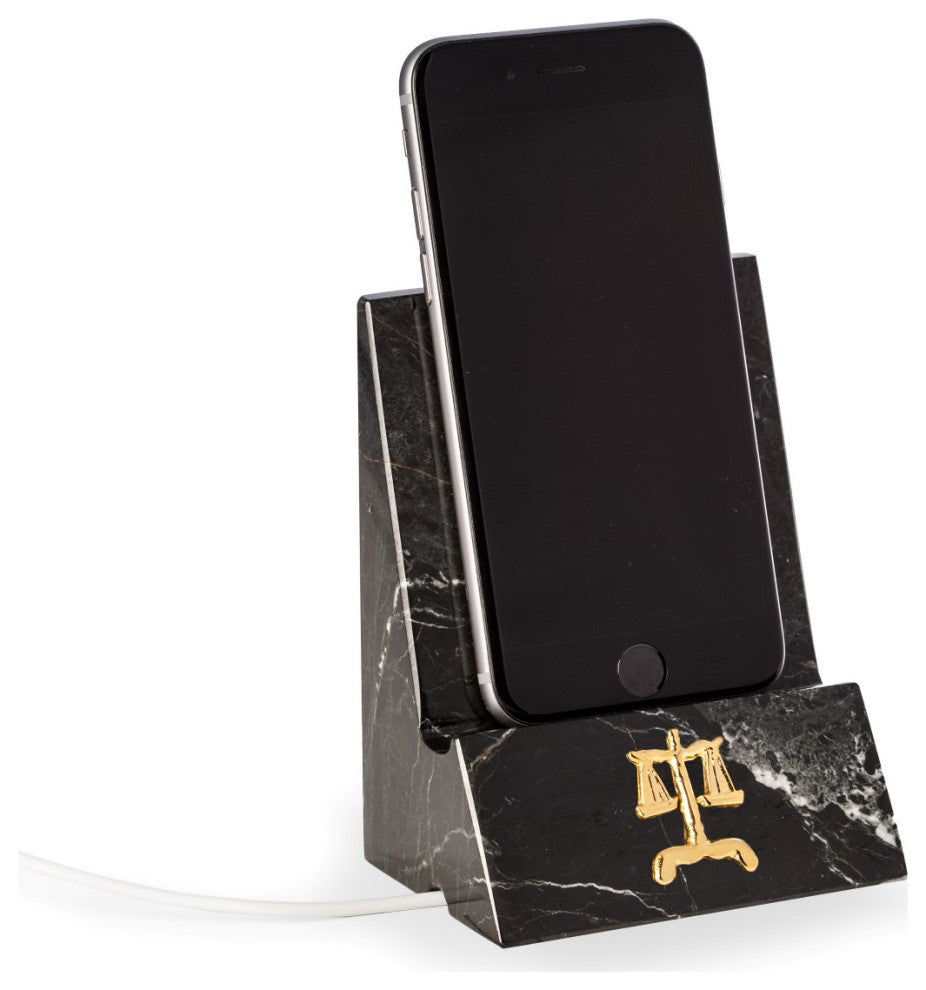 Legal Black "Zebra" Marble Desktop Phone