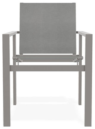 Tribeca Sling Outdoor Stackable Armchair, Alloy/Warm Gray