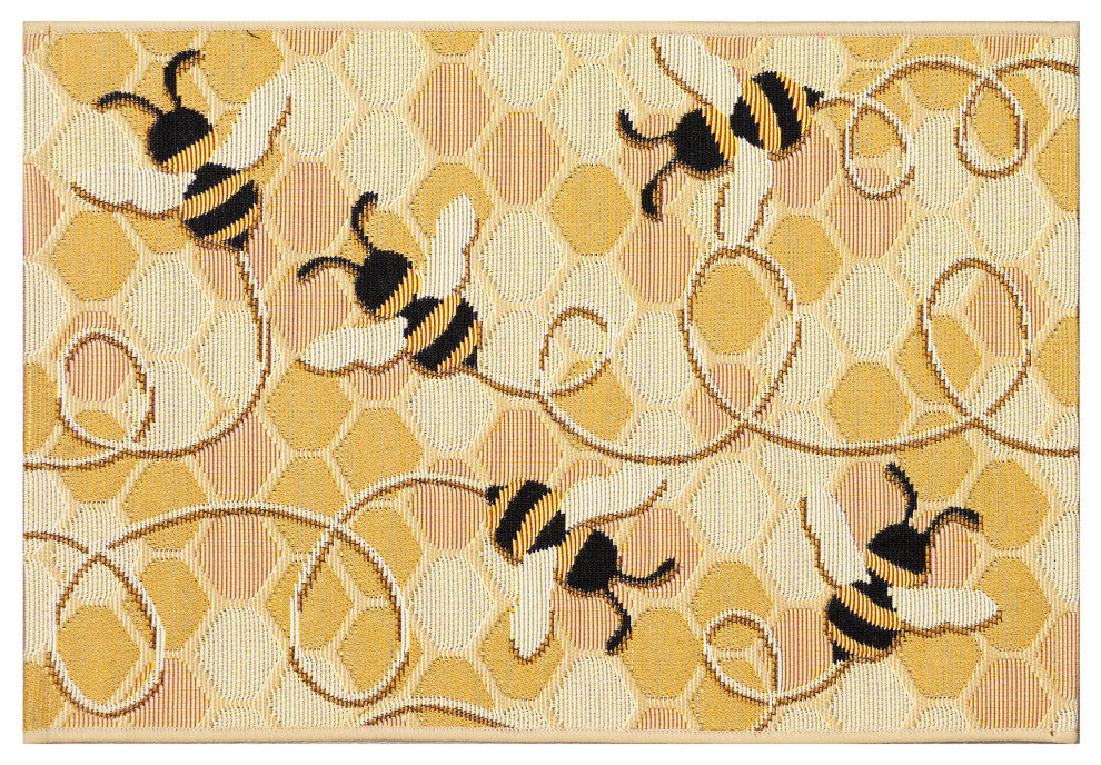 Esencia Bee Free Indoor/Outdoor Mat Honey 2'x2'10"